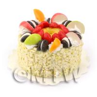 Dolls House Miniature Vanilla Fruit Cookie Cake 