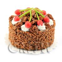 Dolls House Miniature Chocolate Cherry Cake 