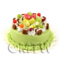 Dolls House Miniature Mixed Fruit Fudge cake 