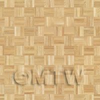 Pack of 5 Dolls House Miniature Parquet Flooring Natural Oak Square Effect