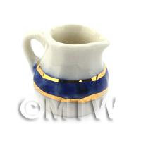 Dolls House Miniature Blue and Metallic Gold Milk Jug