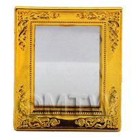 Dolls House Miniature Gilt-Edged Bright Gold Plastic Mirror