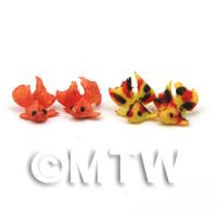 1/12th scale - 4 Dolls House Miniature Large Chinese Goldfish