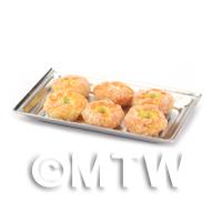 Dolls House Miniature Pastry Twists on a Metal Tray 