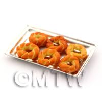Dolls House Miniature  Round Pastry Twists On A Metal Tray 