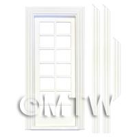 Dolls House White Painted Internal 14 Pane Glazed Door