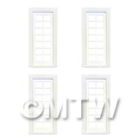 4 x Dolls House White Painted Internal 14 Pane Glazed Door