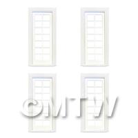 4 x Dolls House White Painted Internal 14 Pane Glazed Door