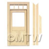 Dolls House Decorative Wood Door With Glaze Pane And 4 Open Panes