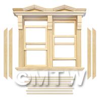 Dolls House Double Opening Sash Window With Small Pointed Parapets