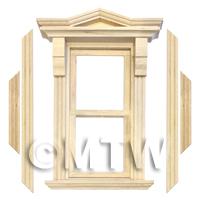 Dolls House Single Opening Sash Window With Small Pointed Parapet