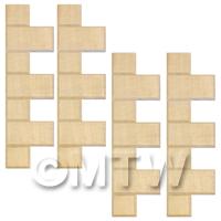 4 x Dolls House Miniature Birch Exernal Quoin Strips