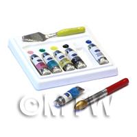 Dolls House Miniature High Quality 9 Piece Metal  Paint Set