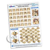 Dolls House Full Set of Victorian Mulready 1D and 2D Letters A4 Value Sheet