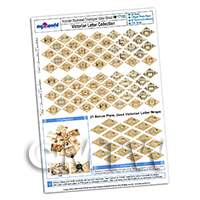 Dolls House Full Set of Victorian Diamond Illustrated Envelopes A4 Value Sheet