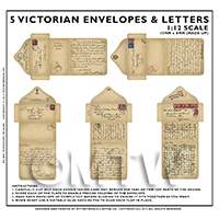 Dolls House Set of 5 Victorian Envelopes and Letters Set 16 