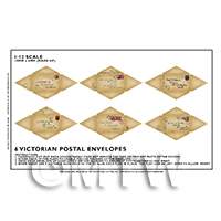 Dolls House Set of 6 Victorian Postal Envelopes Set 6