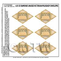 Dolls House Set of 6 1D Unused Victorian Mulready Envelopes Set 3