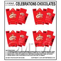 Dolls House Miniature Sheet of 4 Celebrations Chocolates