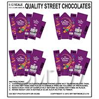 Dolls House Miniature Sheet of 4 Quality Street Chocolates
