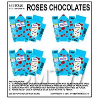 Dolls House Miniature Sheet of 4 Roses Chocolates