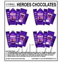 Dolls House Miniature Sheet of 4 Heroes Chocolates