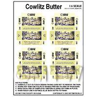 Dolls House Miniature Packaging Sheet of 4 Cowlitz Butter