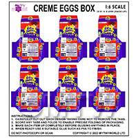 1:6th Dolls House Miniature Packaging Sheet of 6 Creme Eggs