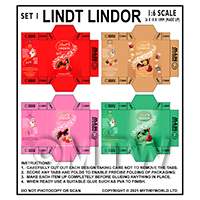 1:6th Dolls House Miniature Packaging Sheet of 4 Lindt Boxes (Set 1)