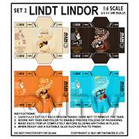 1:6th Dolls House Miniature Packaging Sheet of 4 Lindt Boxes (Set 2)