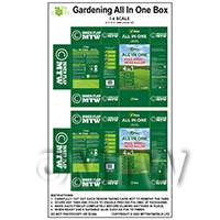 1:6th Dolls House Miniature Packaging Sheet of 2 Weed Killer Boxes