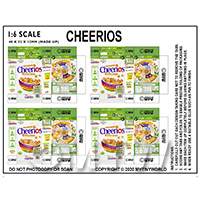 1:6th Dolls House Miniature Packaging Sheet of 4 Cheerios