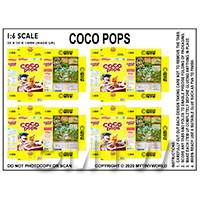 1:6th Dolls House Miniature Packaging Sheet of 4 Coco Pops