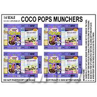1:6th Dolls House Miniature Packaging Sheet of 4 Coco Pops Munchers