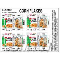 1:6th Dolls House Miniature Packaging Sheet of 4 Corn Flakes