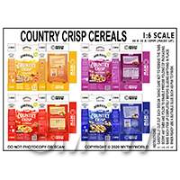 1:6th Dolls House Miniature Packaging Sheet of 4 Country Crisp Cereal