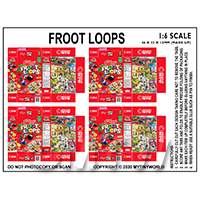 1:6th Dolls House Miniature Packaging Sheet of 4 Froot Loops