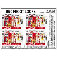 1:6th Dolls House Miniature Packaging Sheet of 4 1970s Froot Loops