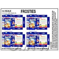 1:6th Dolls House Miniature Packaging Sheet of 4 Frosties
