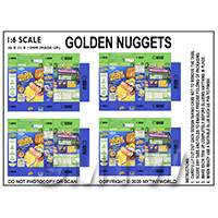 1:6th Dolls House Miniature Packaging Sheet of 4 Golden Nuggets