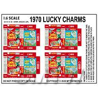 1:6th Dolls House Miniature Packaging Sheet of 4 1970s Lucky Charms