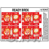 1:6th Dolls House Miniature Packaging Sheet of 4 Ready Brek