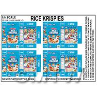 1:6th Dolls House Miniature Packaging Sheet of 4 Rice Krispies