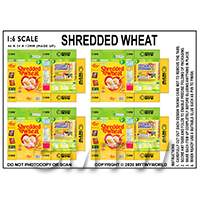 1/12th scale - 1:6th Dolls House Miniature Packaging Sheet of 4 Shredded Wheat
