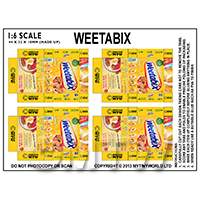 1:6th Dolls House Miniature Packaging Sheet of 4 Weetabix