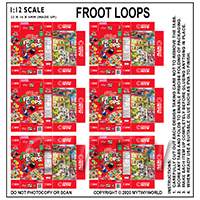 1:12th Dolls House Miniature Packaging Sheet of 6 Froot Loops