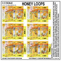 1:12th Dolls House Miniature Packaging Sheet of 6 Honey Loops