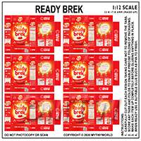 1:12th Dolls House Miniature Packaging Sheet of 6 Ready Brek