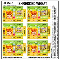 1:12th Dolls House Miniature Packaging Sheet of 6 Shredded Wheat