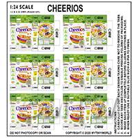 1:24th Dolls House Miniature Packaging Sheet of 6 Cheerios